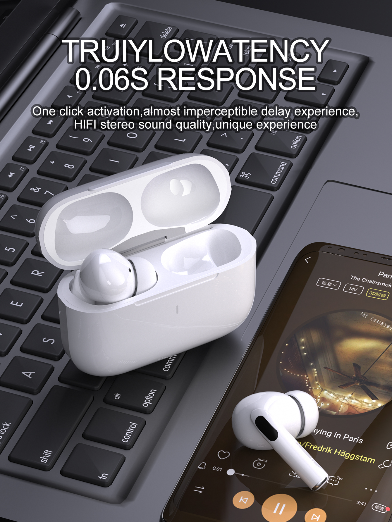 Original Wireless bluetooth headphone noise canceling earphone HIFI stereo headset earbuds bluetooth for xiaomi Huawei Air pods