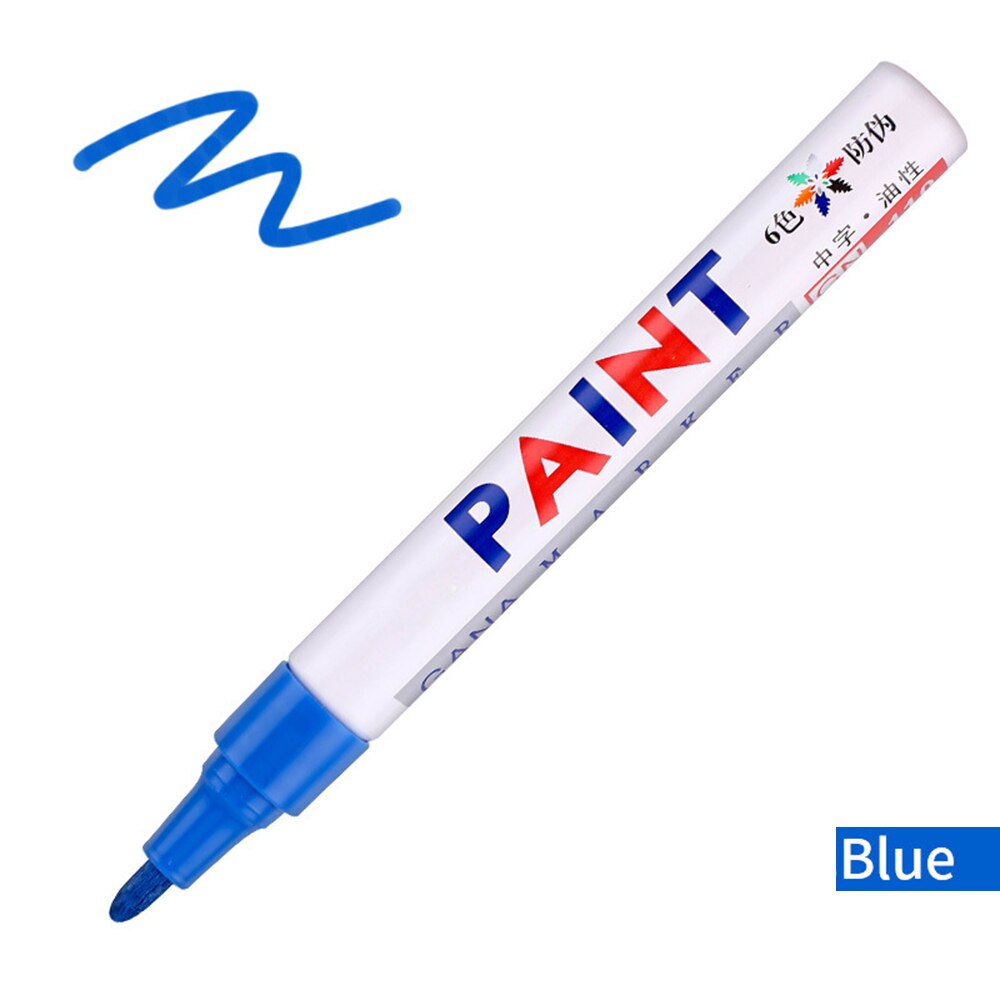 Marqueur réparation mur pinceau inodore Non toxique marqueur Permanent stylo pour carrelage sol et pneu approprié voiture peinture stylo: Bleu