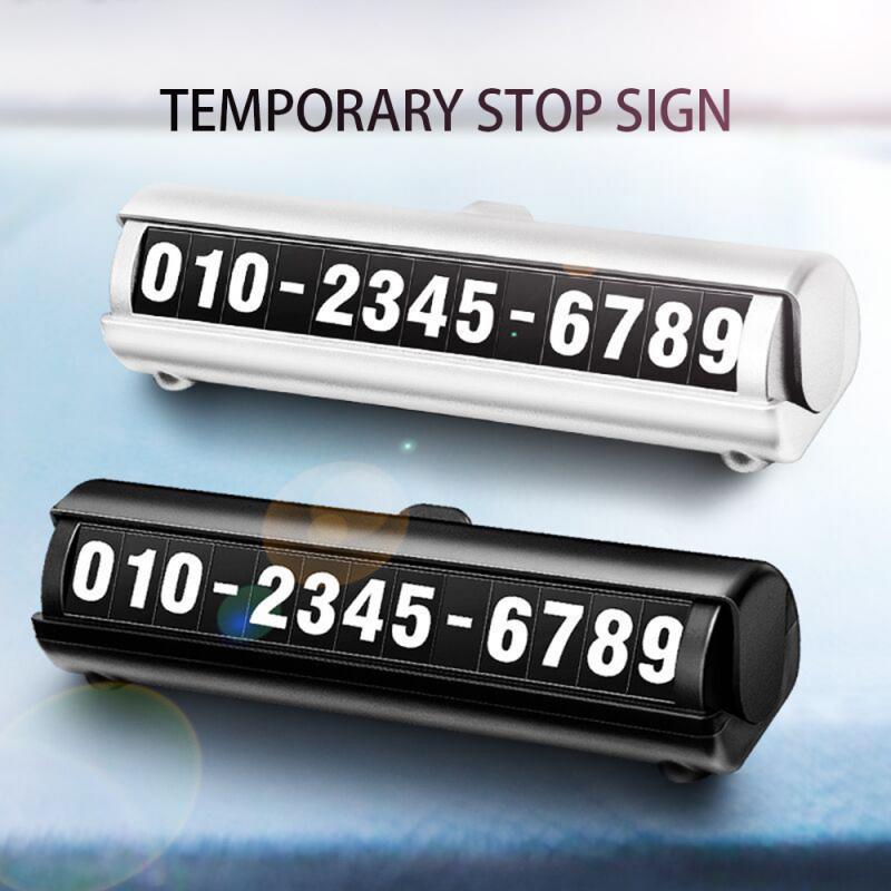 Car Temporary Stop Sign Stereo Reverse Temporary Parking Card Auto Phone Number Card Plate