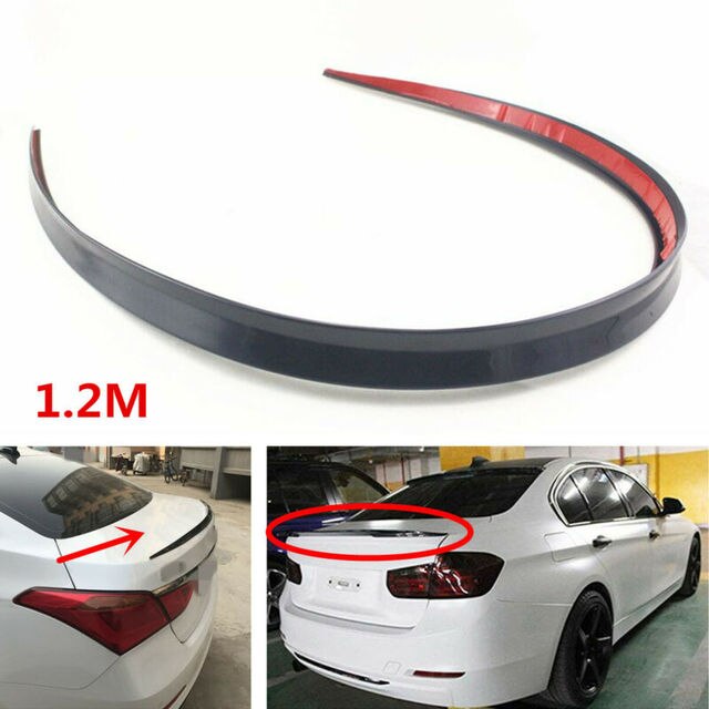 Aerofólio de carro universal 1.2m, preto, macio, adesivo de proteção para o teto traseiro, asa traseira, guarnição, acessórios de decoração automática: 1.2m