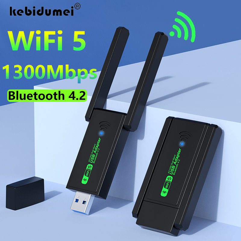 USB 3,0 WLAN-Adapter 1300 MBit/s für Dualband 2,4g/5GHz Bluetooth 4,2 USB-Netzwerk karte kabellos Wi-Fi-Empfänger für Schreibtisch-Laptop