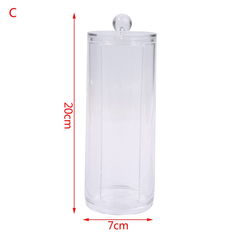Acryl wattenstaafje make-up organizer opbergdoos draagbare container make-up wattenschijfjes houder cosmetica organizer: C