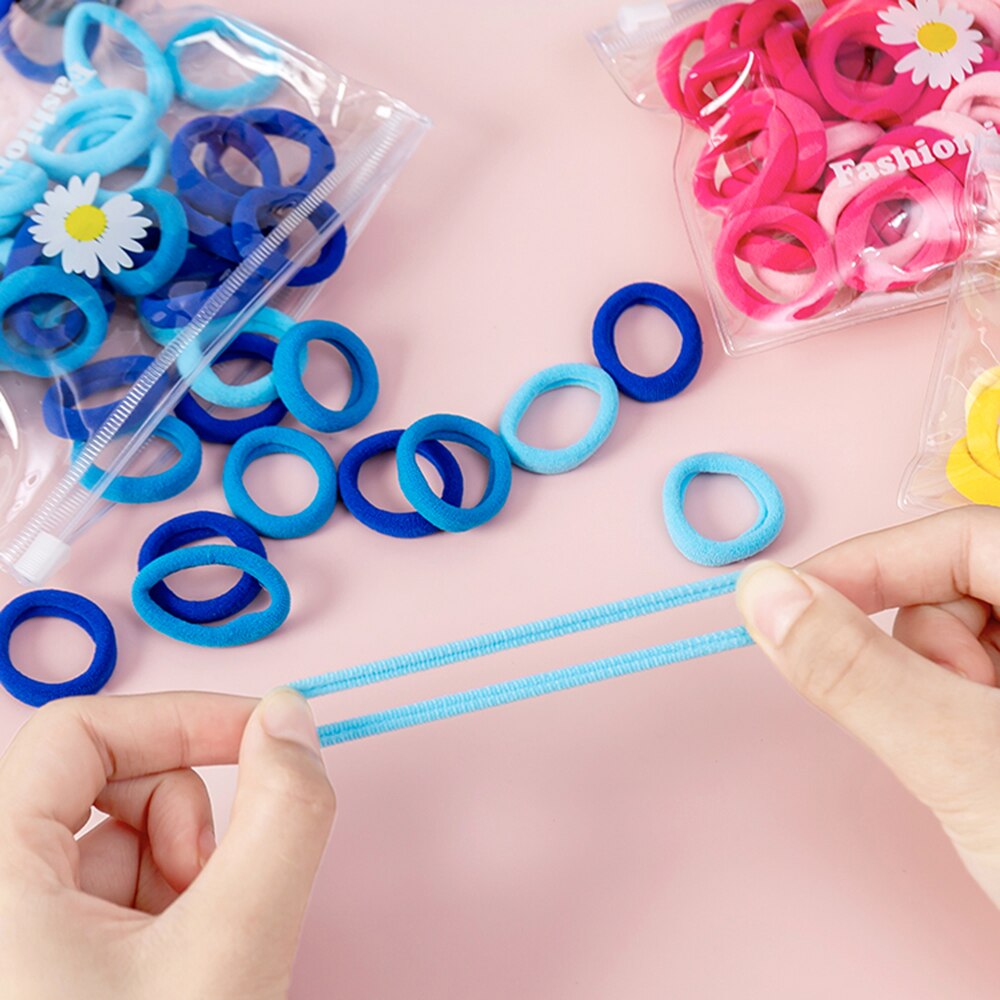 50 st/set baby flickor färgglada nylon små elastiska hårband barn hästsvanshållare gummiband pannband barn håraccessoarer