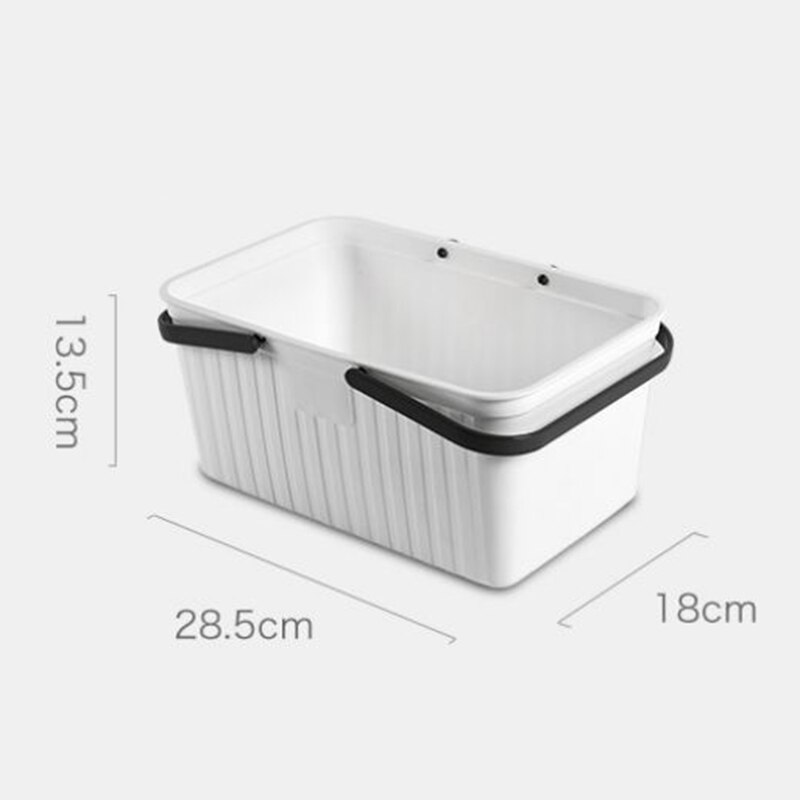 Bærbare badekurvespand med håndtag og huller plastopbevaringskurv til håndsæbe til kropsvask shampoo balsam