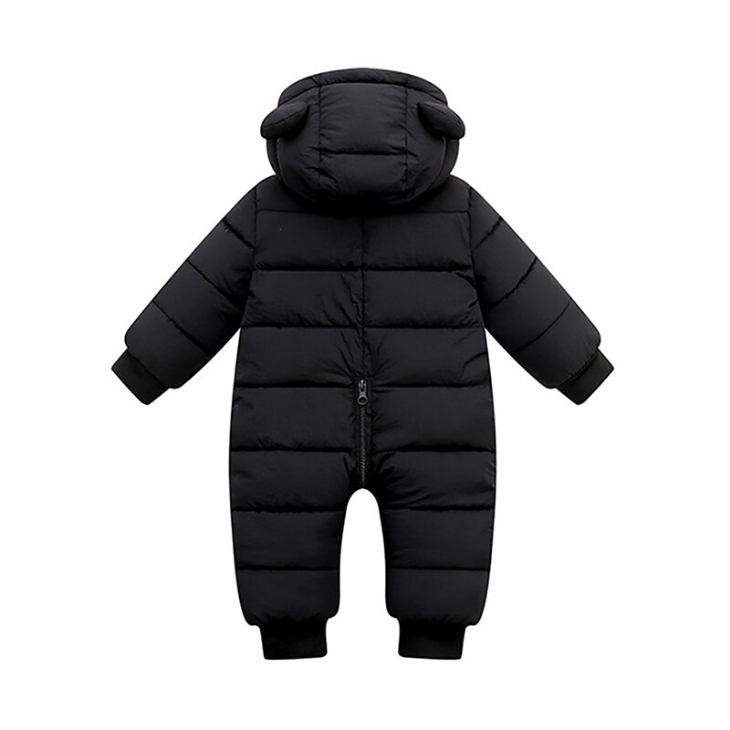 Casual Baby Meisjes Jumpsuit Jongens Lange Mouwen Cartoon Winter Down Cotton Hooded Warm Romper Crawl Pasgeboren Kids Dikke Kleding