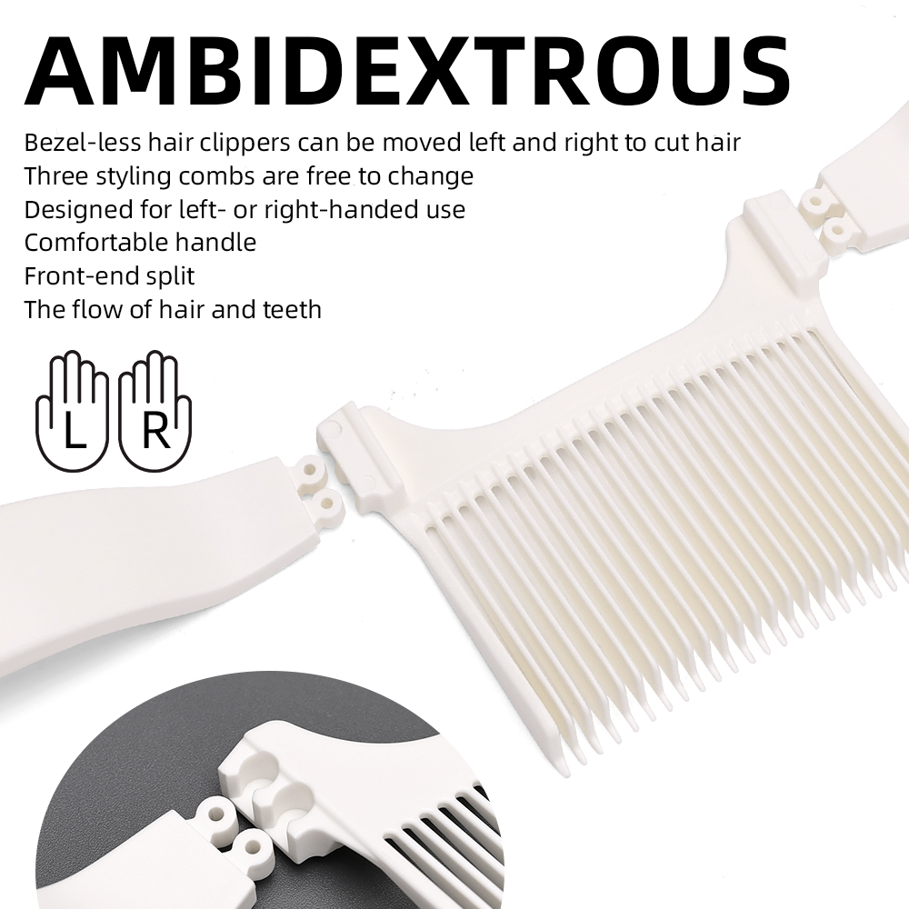 Friseurkamm für Herren, Haarschneiden, Positionierungskamm, austauschbare Kämme, Clipper, 3 Modi, professionelle Salon-Styling-Werkzeuge, Zubehör