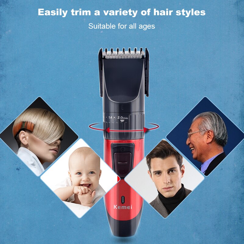 Kemei KM-730 Rechargeable Dry Dual-use Hair Clippers Hair Cutting Machine for Men Trimmer Hair Trimmer Haircut Kit