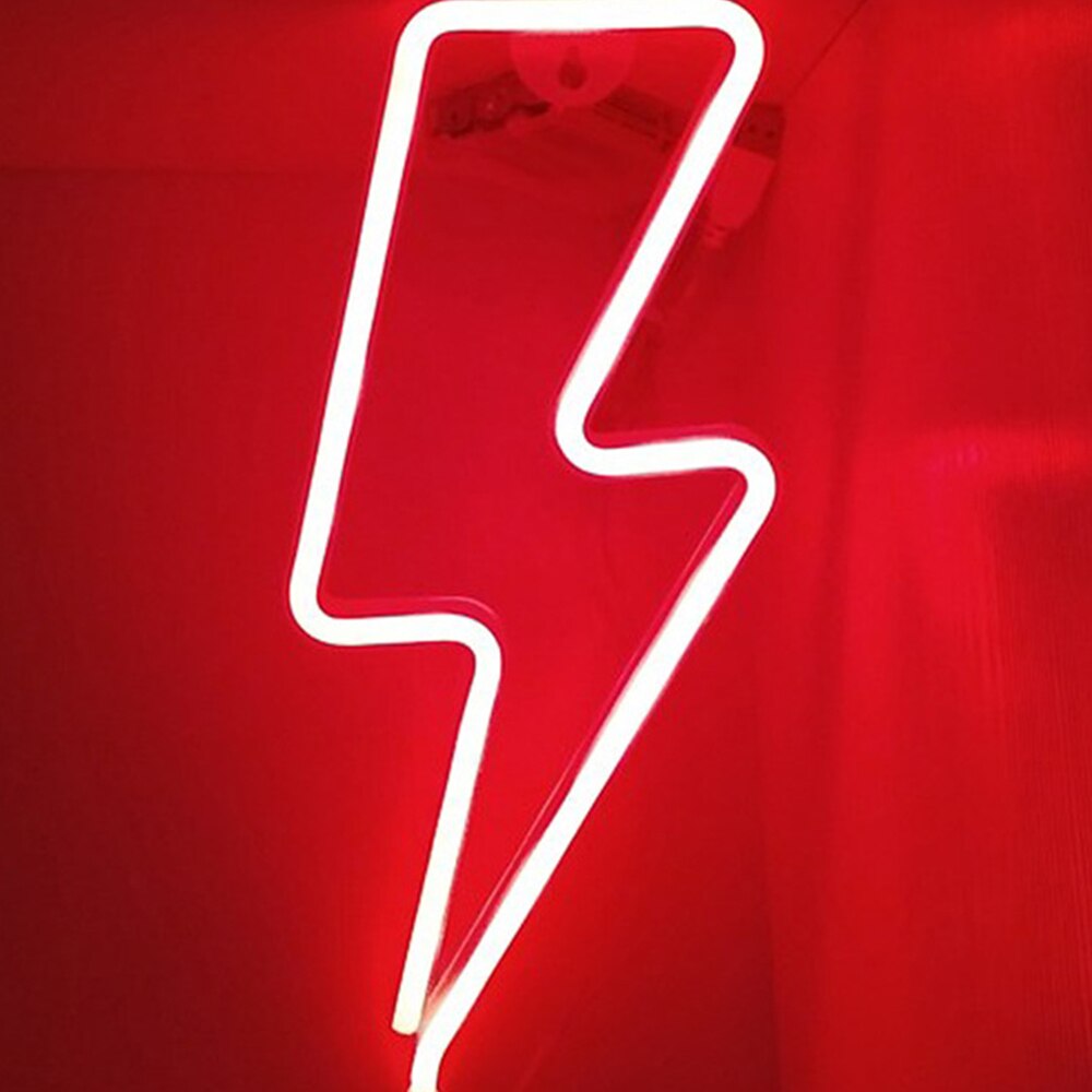 Led neon lampe farverige lyn neon skilt vægdekoration værelse fest bryllup dekoration jul neon lys nat lys: Rød