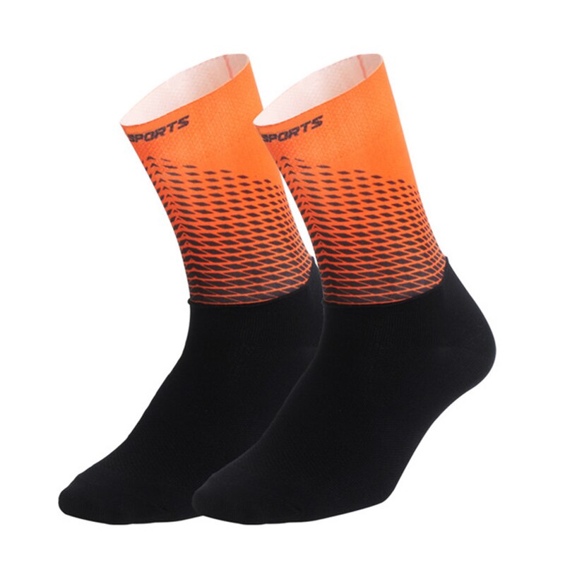 Delle Donne degli uomini di Anti Slittamento Calzini di Calcio In Nylon Traspirante Esercizio All'aperto di Basket In Esecuzione Calzini Da Calcio Senza Soluzione di Continuità Calze Da Trekking: orange / S