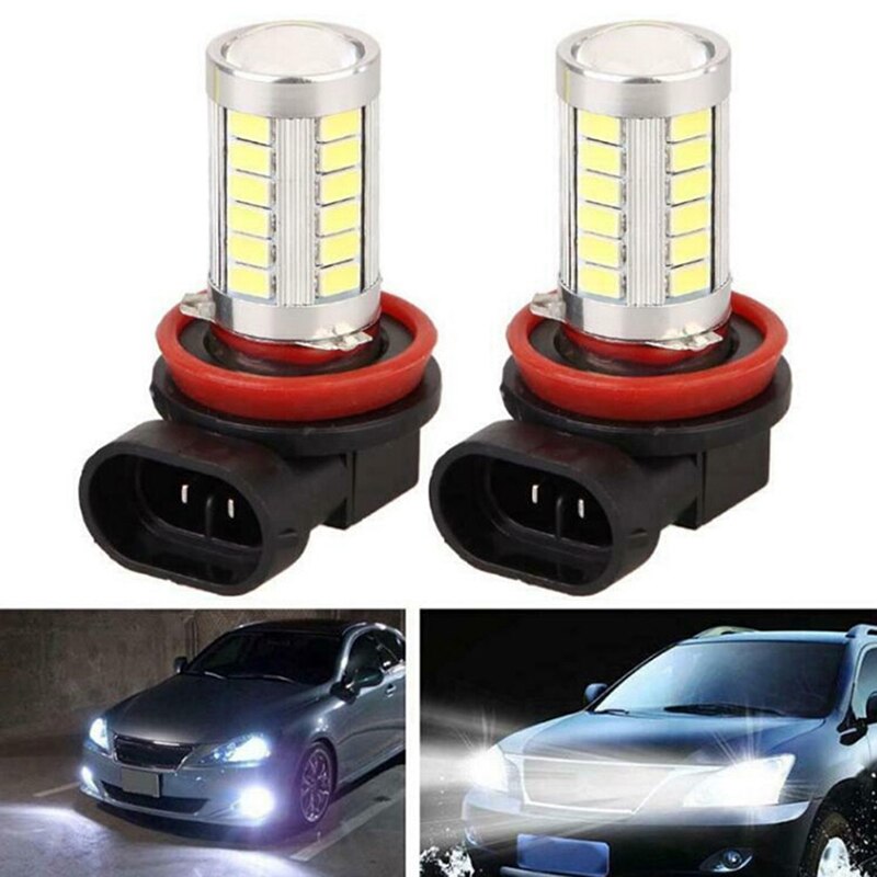 Bombillas LED H8 H11 HB4 9006 HB3 9005 H16 JP H9, luces antiniebla, lámpara trasera de conducción 5730 33SMD, luz de aparcamiento de coche 12V