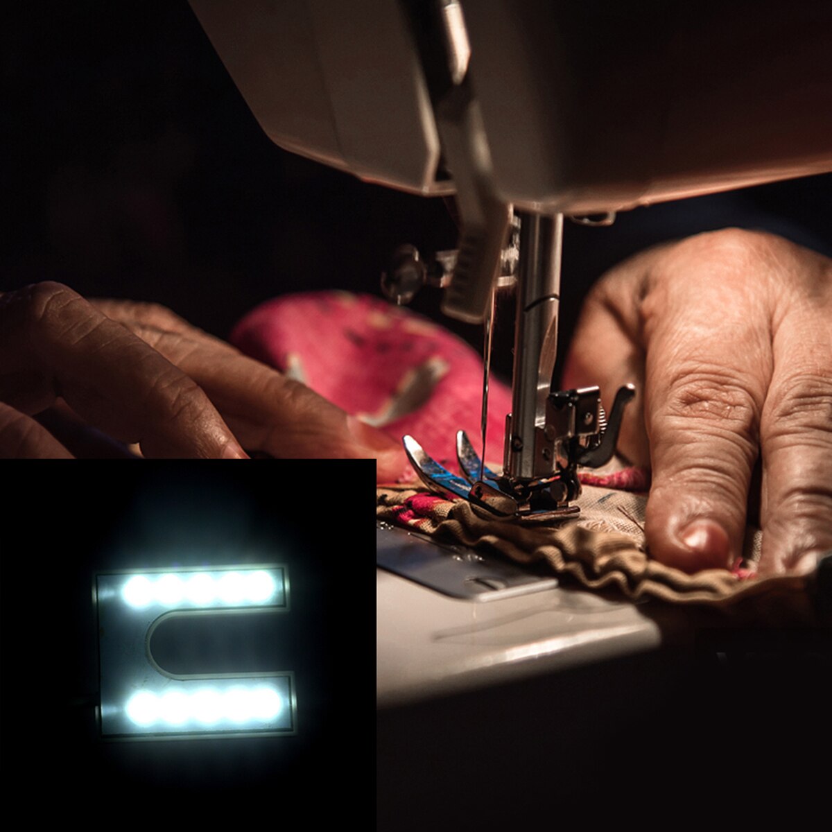 LED lamp with sewing machine base Soft gooseneck lamp with magnetic base for sewing machine 110-265V EU plug