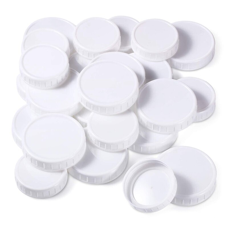 Lot de 6 couvercles de rangement en bois, couvercles à ouverture normale pour bocaux Mason Ball - Couvercle en bois réutilisable avec joint en silicone (standard
