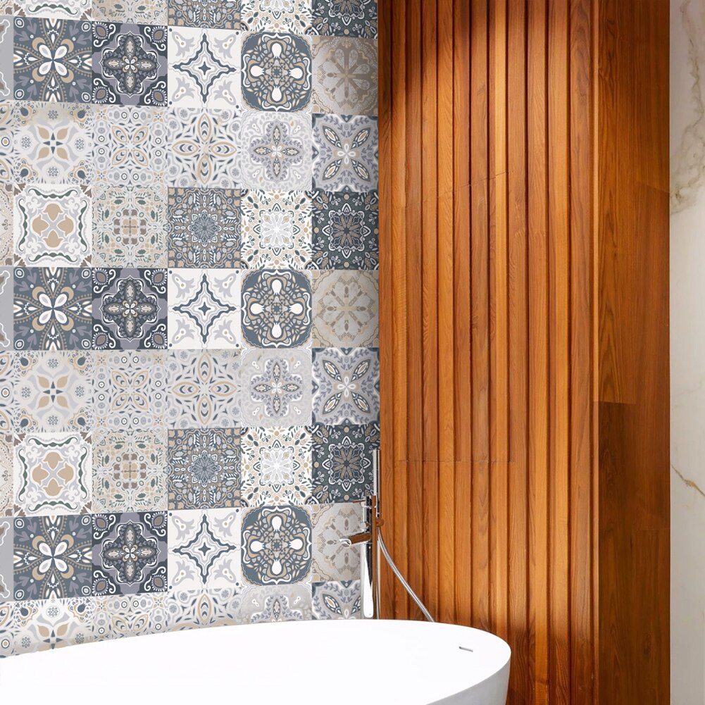 PVC Anti-collision Tile Sticker Waist Line Art Wall Decals 20pcs Self Adhesive Diagonal Ceramic Tile Stickers