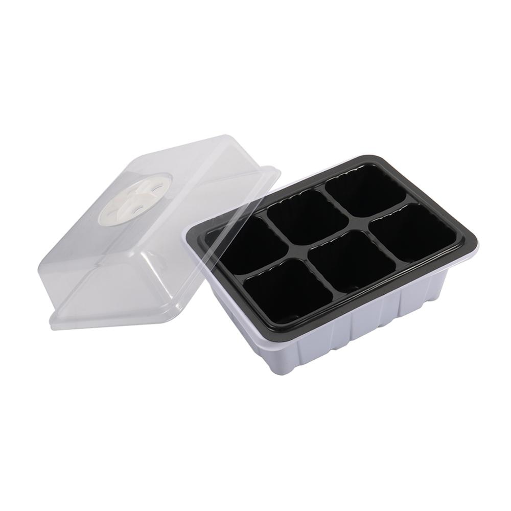 6/12 -cellers planteskolepotter i plast med åndbare huller plantefrøbakkesæt spirekasse med kuppel og bundhavevækstkasse