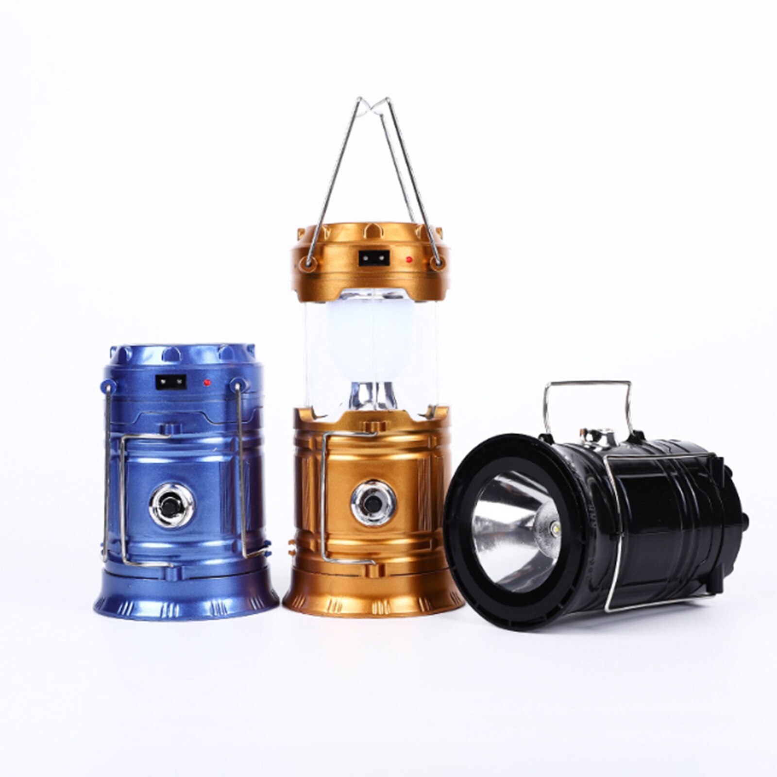 Linterna para carpa recargable por USB, luz LED plegable para exteriores, lámpara de iluminación retráctil
