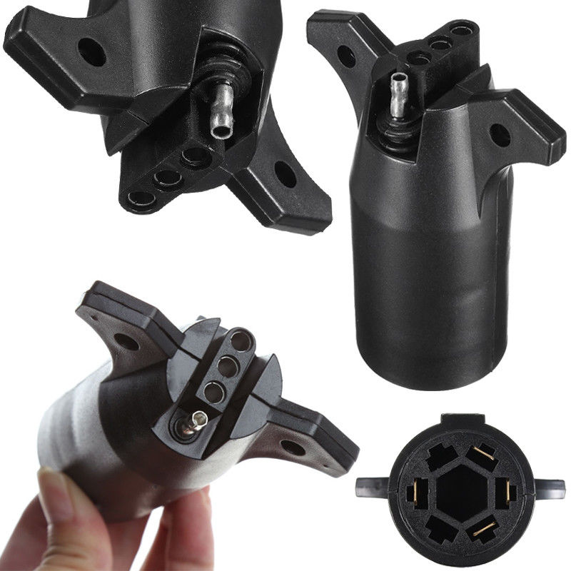 7 Way Round Tow Vehicle End To 4 Pin Flat Trailer End Connector 12V Waterproof U EGO TRAILER
