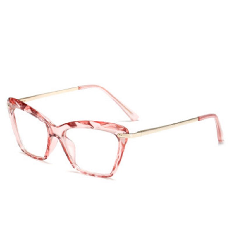 2020 firkantede cat eye overdimensionerede briller kvinder multi-sektion trending mærke optiske computerbriller oculos de sol okulary: Lyserød
