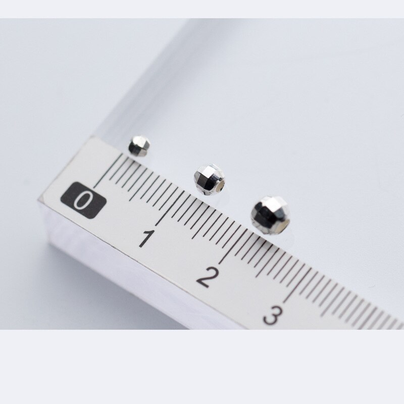 10 unids/lote 925 plata esterlina amatista cuentas espaciadoras sueltas 3mm 4mm 5mm DE FÚTBOL pequeño plata cuentas de oración la fabricación de la joyería DIY