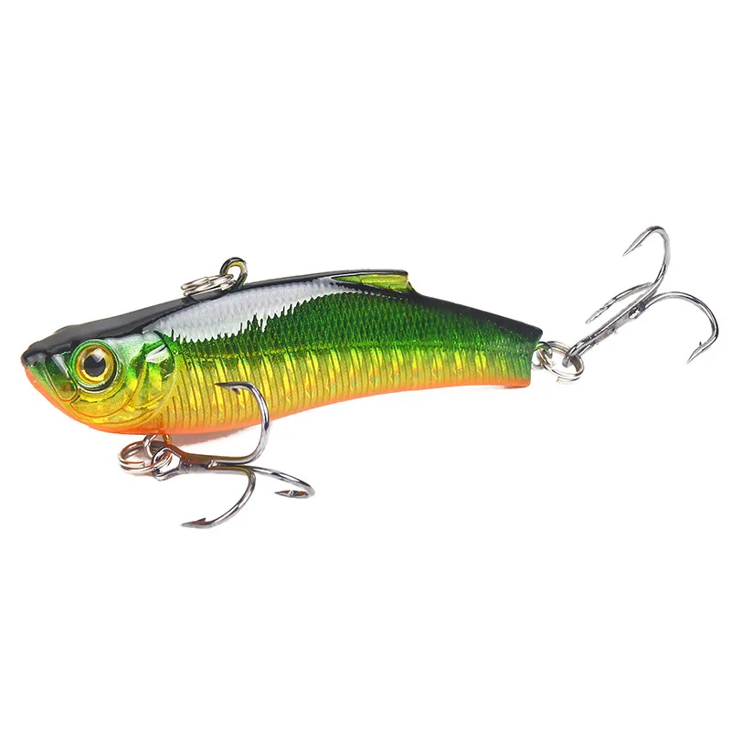 1PCS 70mm 18g Japanese Winter Ice Sea Fishing Lure VIB Bait The Swivel Diving Jig Wing Wobbler Pesca Crank Lures Swimbait: black