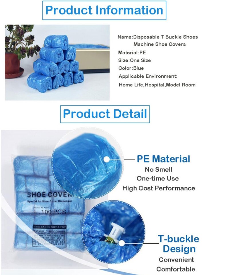 100 sztuk pokrowiec na buty maszyna dozownik gospodarstwa domowego jednorazowe wodoodporne przeciwkurzowe T klamra pokrowce na buty maszyna skrzynka Dom gabinet