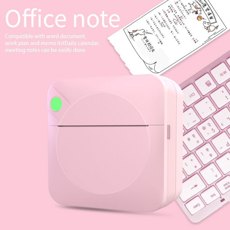 Mini Printer Self-adhesive Label Printer Pocket Thermal Printer WInkless Wireless BT Connect Portable printer 200dpi