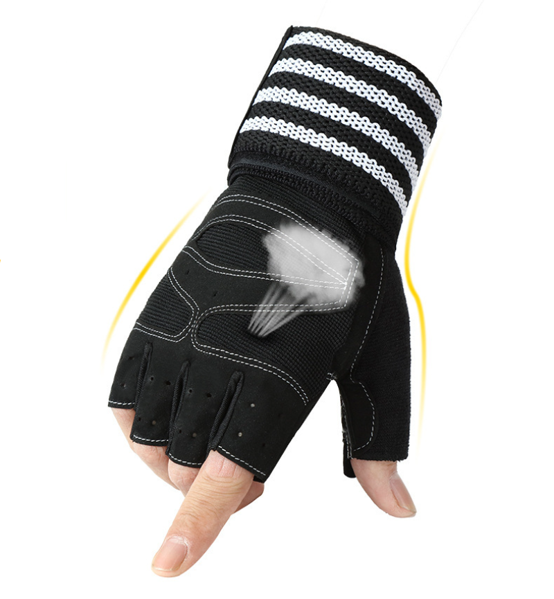 Guantes de levantamiento de pesas para hombre, manoplas de medio dedo para ejercicio pesado, musculación, gimnasio, entrenamiento