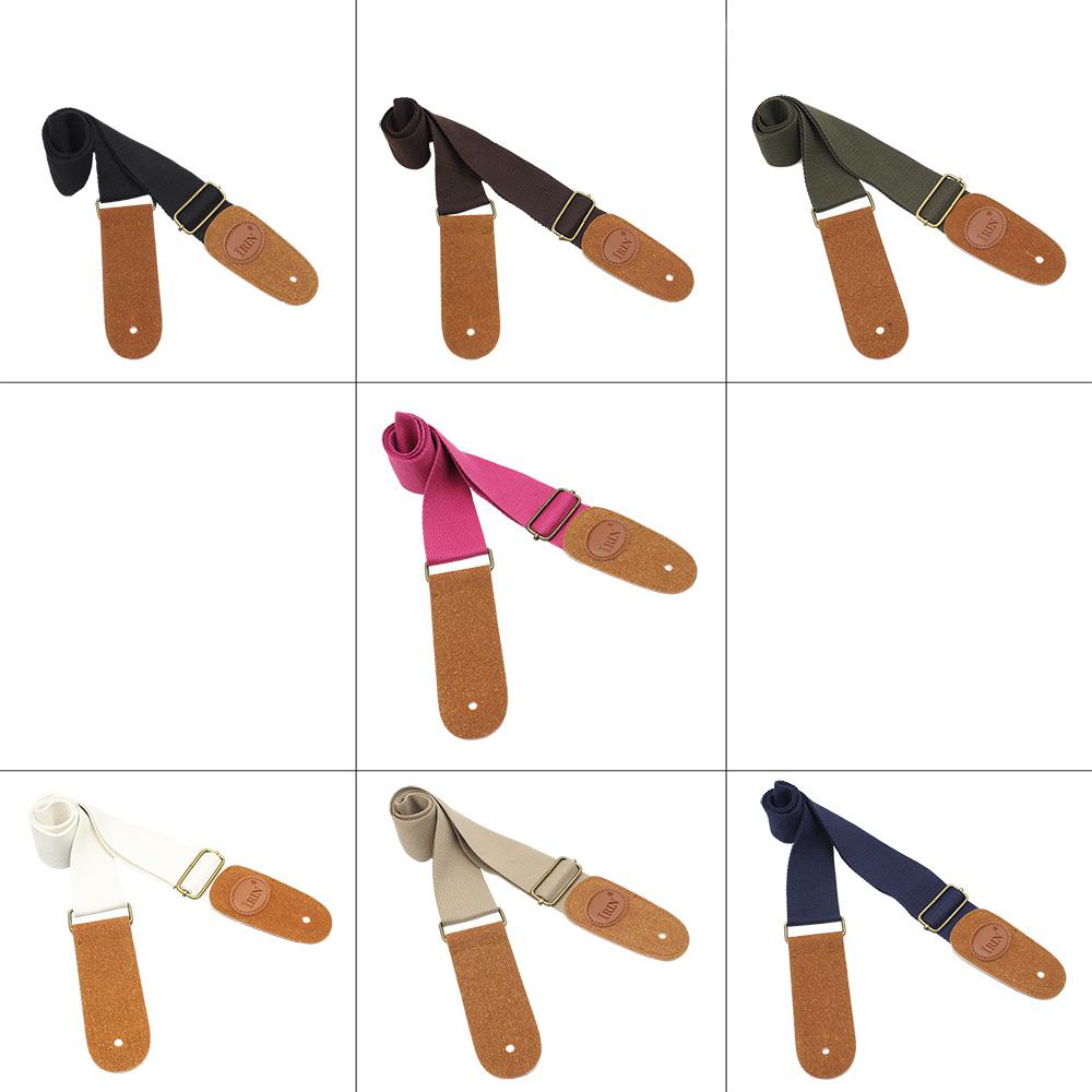 IRIN Verstelbare Gitaar Riem Geweven Nylon Guitarra Bandjes met Lederen Uiteinden voor Elektrische Akoestische Folk Gitaar Accessoires