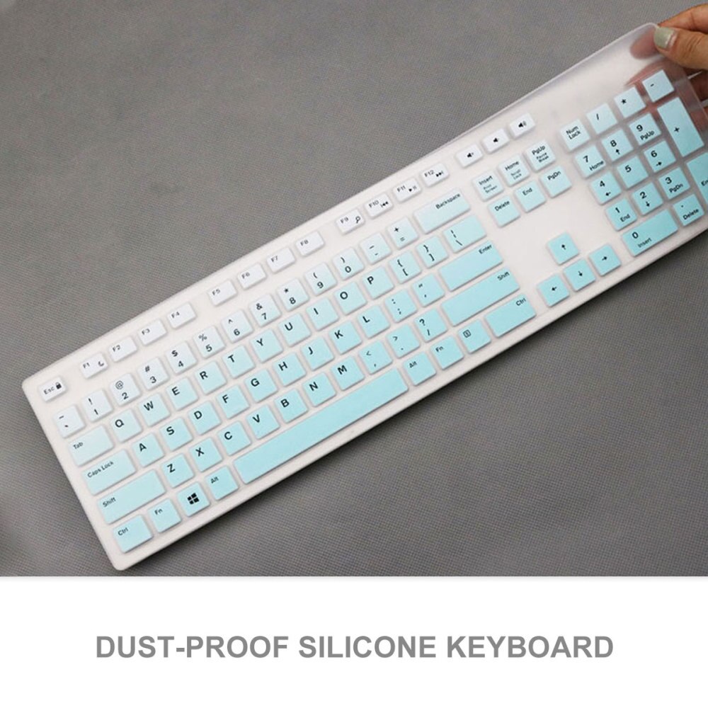 2Stck Staubdicht Tastatur Haut Silikon Tastatur Schutz Wasserdichte Tastatur Schutzhülle Kompatibel für Dell KB216P/KB216T/