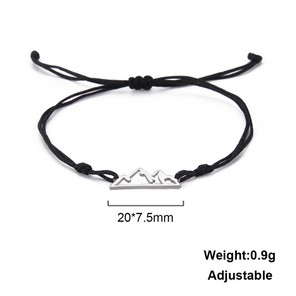 Skyrim Nette Berg Charme Armband Frauen Mädchen Edelstahl Einstellbare Kette Link Armbänder Pulsera Schmuck 2022: Black Rope
