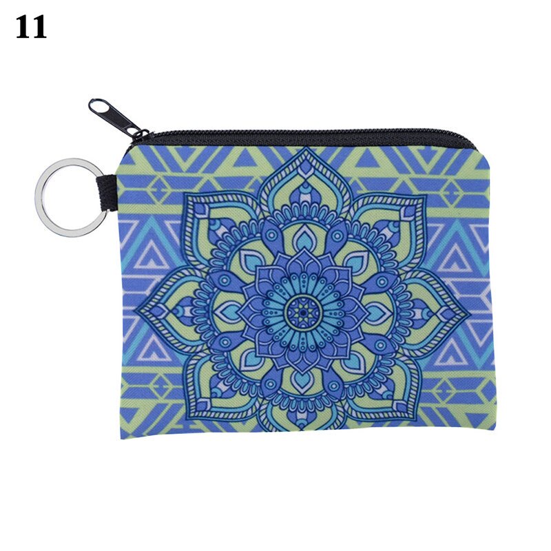 Mini Waterproof Purse Card Holder Wallet Portable Card Bag Multicolor Storage Pouch Key Case Coin Bags Mandala Pattern Pouch: 11