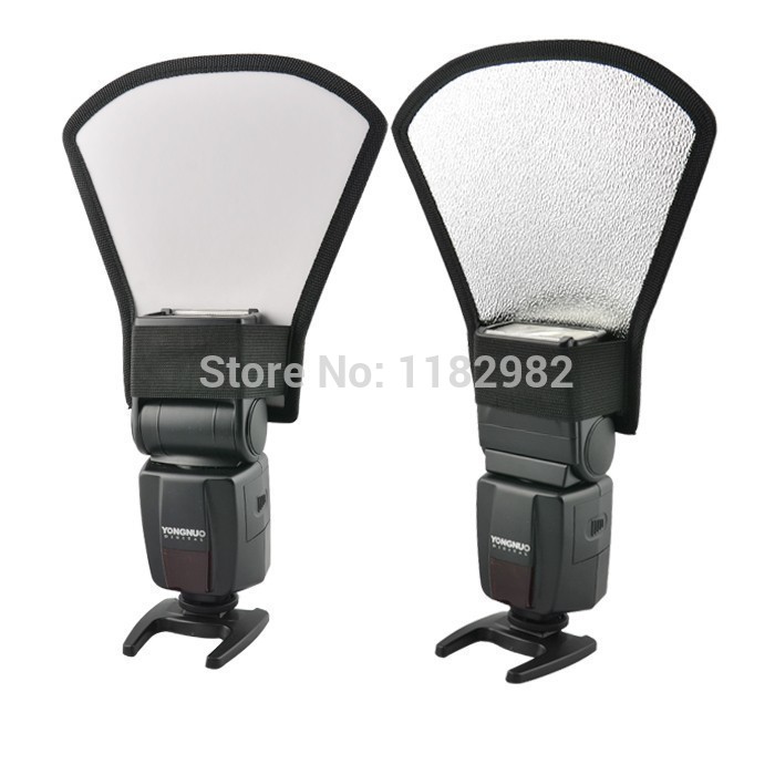 2 Stuks Camera Flash Diffuser Softbox Zilver En Wit Reflector Voor Nikon SB-800 SB-600 Yongnou Voor Canon 580EX 550EX 540EZ 430EX