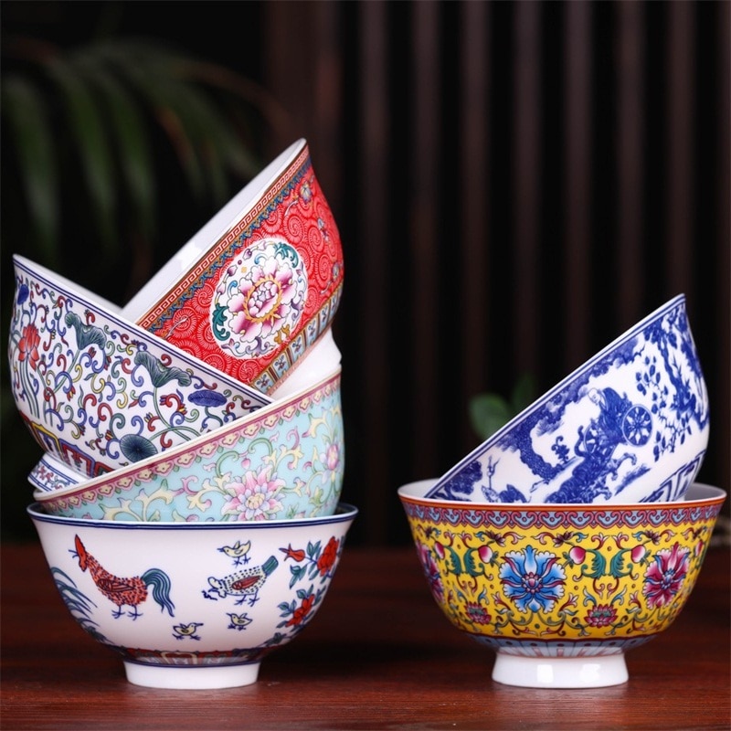 4.5 Inch Jingdezhen Keramische Kleine Rijstkom Chinese Bone China Ramen Mixing Bowls Servies Thuis Keuken Servies Voedsel Houder