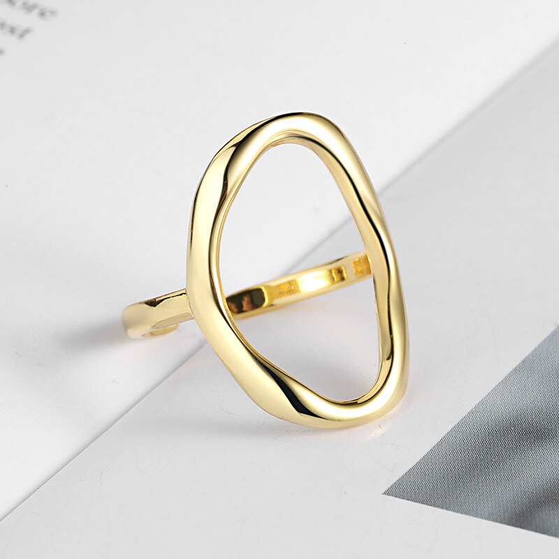 Trendy Zilveren Kleur Cirkel Ringen Voor Vrouwen Bridal Wedding Engagement Sieraden Grote Opening Antieke Ringen
