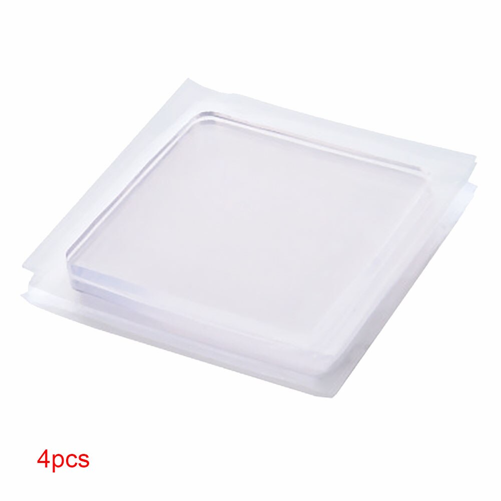 4 stk / sæt pad antivibration bærbar gennemsigtig skridsikker vaskemaskinemåtte silikone giftfri stødabsorberende: Default Title