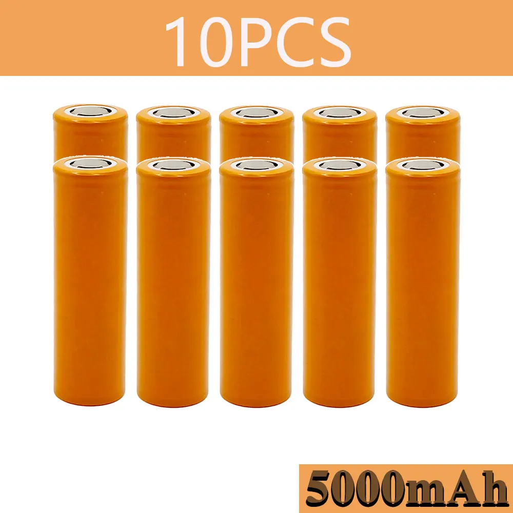 Batería de iones de litio recargable de 3,7 V -21700 Batería de iones de litio de 5000 mAh para iluminación solar, baterías y linternas: Castaño