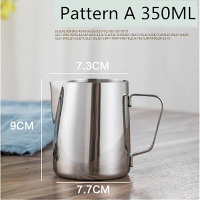 Rostfritt stål kaffestenciler kopp krans krukkonst baristaverktyg kaffetillbehör lättsam kaffestencilform: Mönster  a 350ml