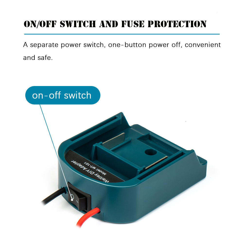 DIY Adapter for Makita 14.4V 18V Battery to dock Power Plug accessories kit with cables output and switch