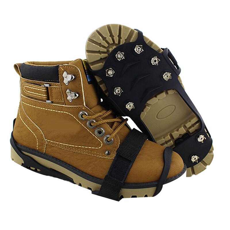 10 Studs Anti-Skid Snow Ice Climbing Shoe Spikes Grips Crampons Cleats Overshoes Crampons Spike Shoes Crampon