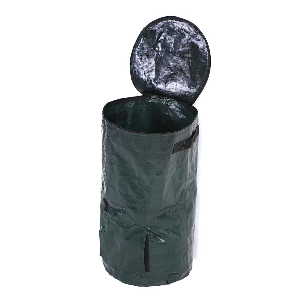 2 Sizes Garden PE Compost Bag Organic Waste Kitchen Yard Compost Bag Environmental PE Cloth Planter