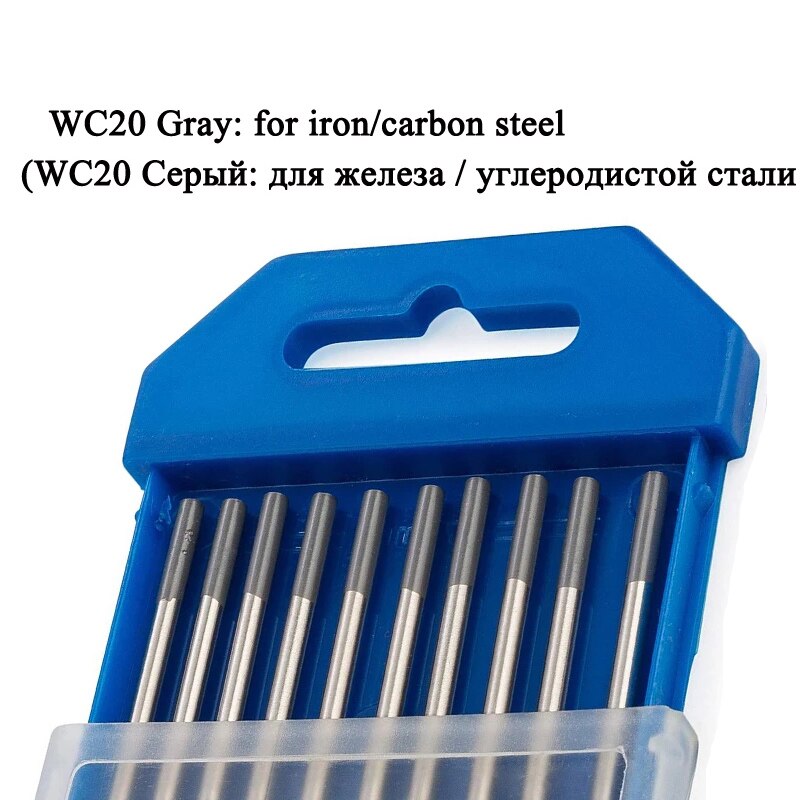 10 sztuk Tig Arc pręty spawalnicze wolframu elektrody spawalnicze do stali nierdzewnej aluminium, żelazo spawanie WT20 WP20 WC20: WC20 Gray / 3.0mm