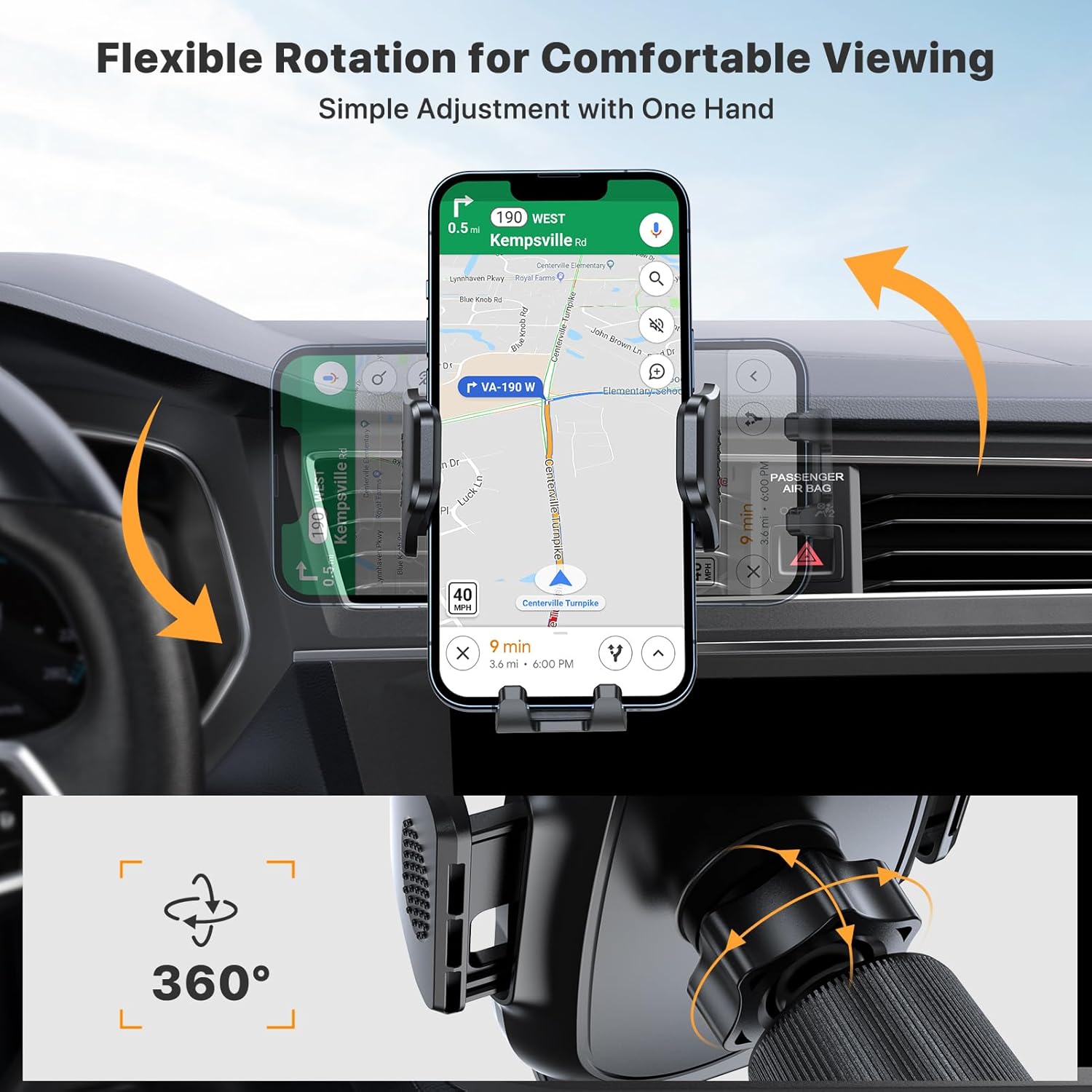 Soporte para teléfono de coche, soportes para teléfono para su coche con Clip de gancho de Metal, soporte para teléfono móvil con ventilación de aire, soporte Universal para coche