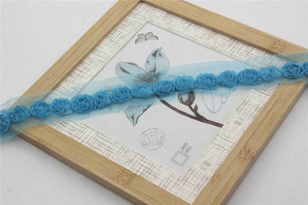 10y 2Cm Shabby Chiffon Roos Bloem Kant Trim Voor Diy Crafting Rompertjes Kleding Jurk Trimmen Home Decorations Naaien Leveringen: turquoise