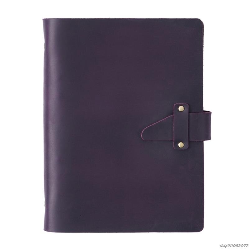A5 Leather Journal Notepad Closure 6 Ring Binder Personal Diary Loose Leaf Notebook Travel Business for Adult Teen: Purple