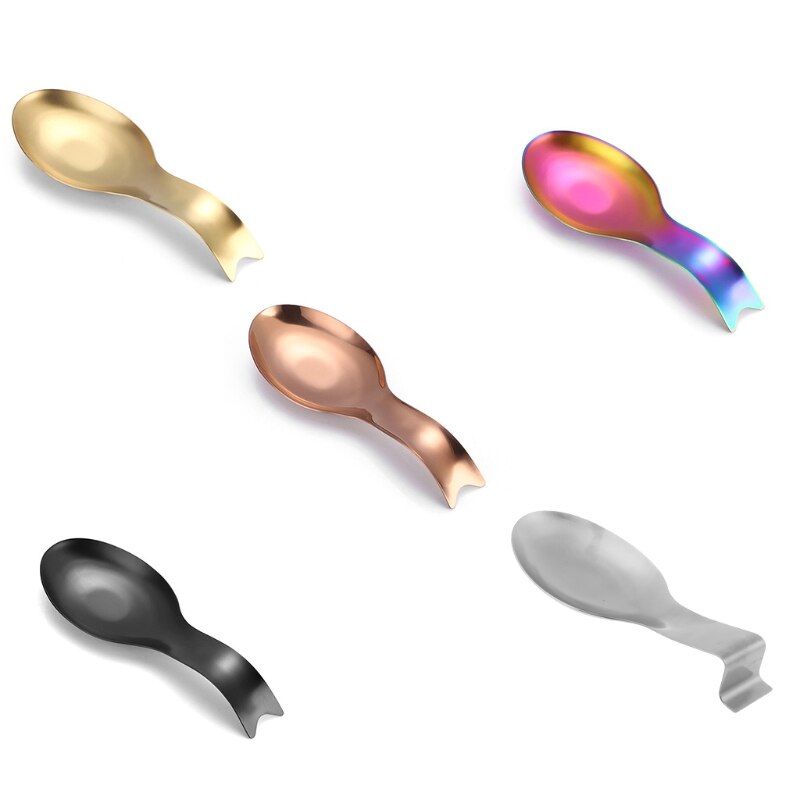 Brushed Finish Stainless Steel Spoon Countertop Spatula Ladle Holder Exquisite Kitchen Utensil Spoon Rest Holder Dishwasher F92B