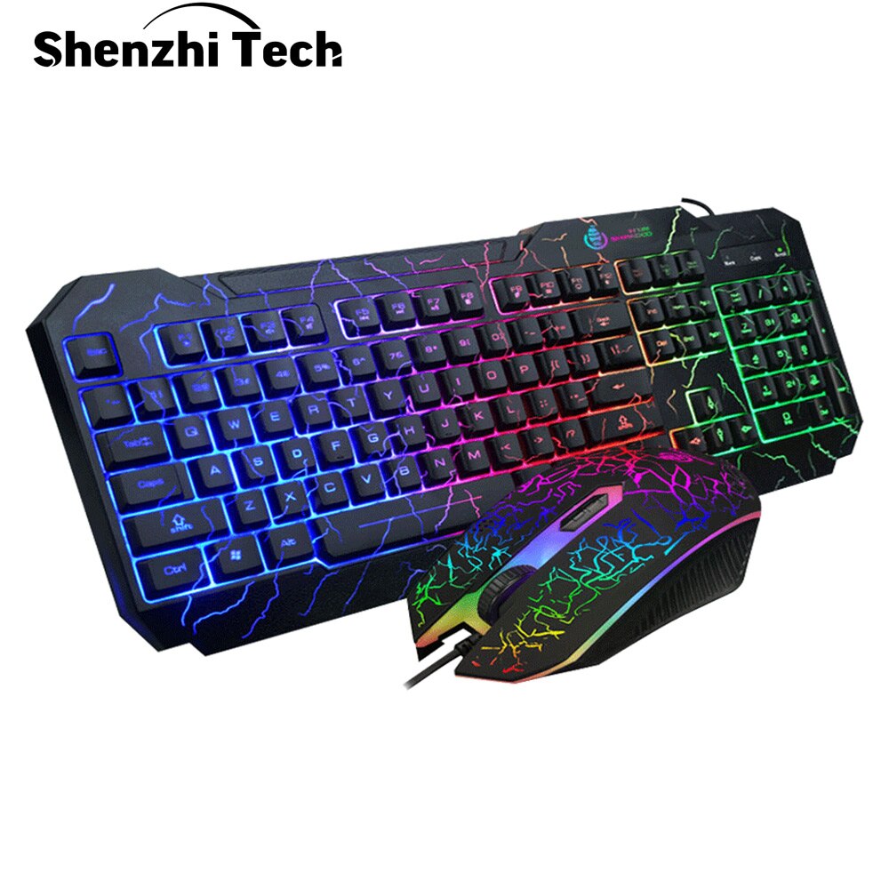 Gaming Keyboard and Mouse Computer Keyboard RGB Backlit Black Mechanical Feeling 104 Keys for PC Laptop Computer Work