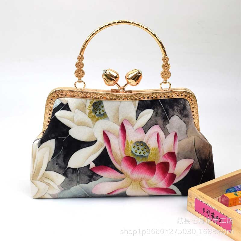 Alasir bolso de Material Diy hecho a mano, marco de Corte libre, bolso de hilo, bolso de hombro para mujer, bolsos semiacabados de estilo chino