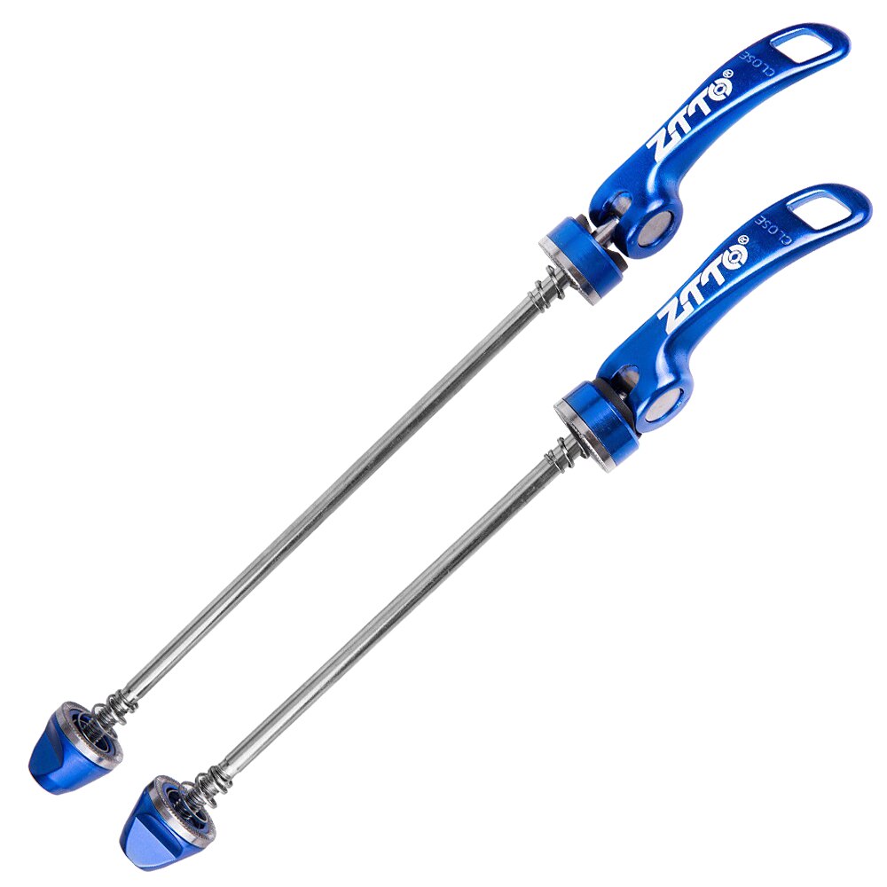 Pinchos de cubo de la rueda de la bicicleta, pinchos de liberación rápida QR delanteros y traseros para bicicleta de montaña o carretera, eje de palanca de 145/185mm, 48 g/par pincho de eje Ti: Azul