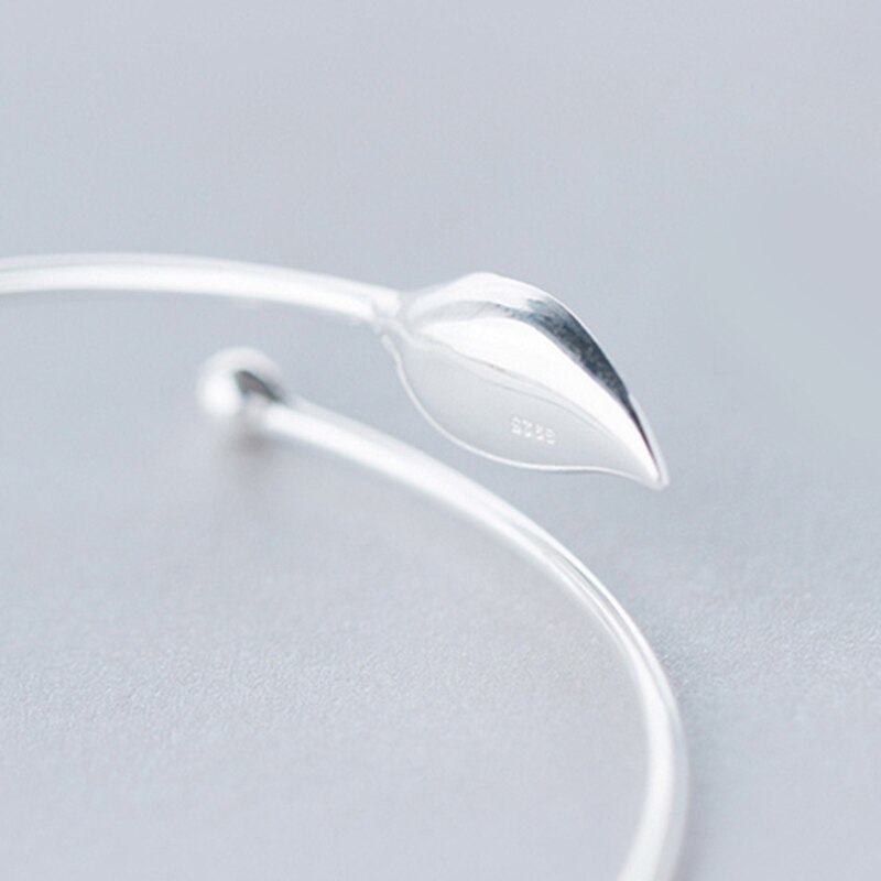 100% 925 Sterling Silber Hülse Perlen Calla Blume Armbinde Armreif Für Frauen Einfache Party Schmuck