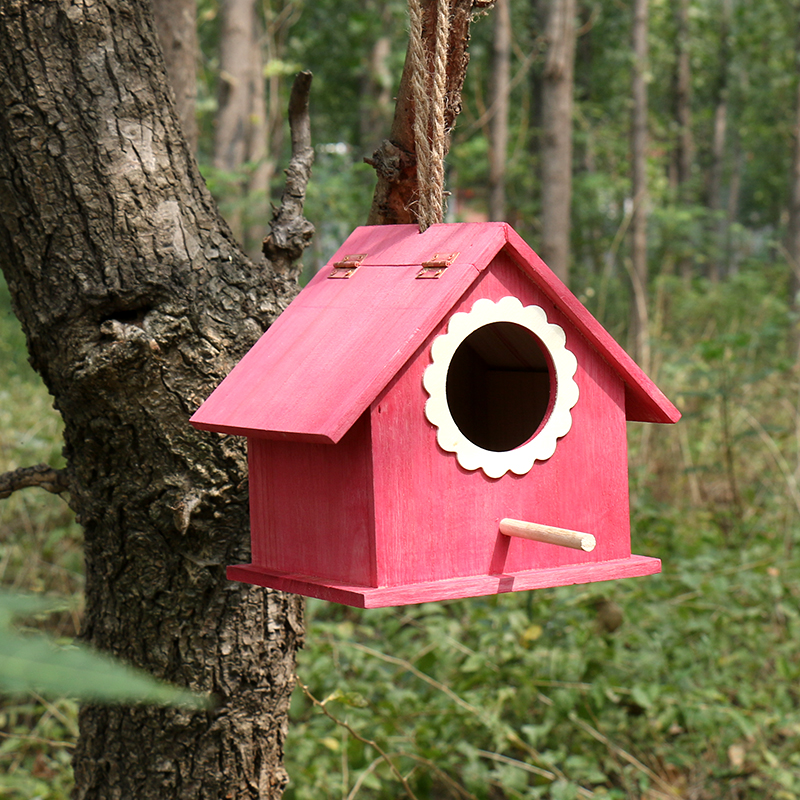 Outdoor bird house wooden pearl sparrow bird house wood bird nest decoration bird cage breeding box ZP4021507