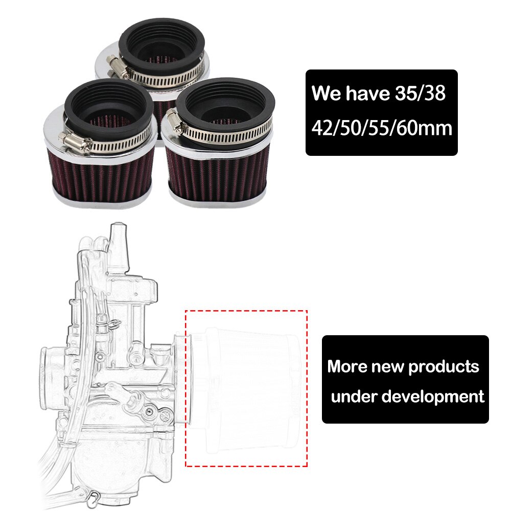 ZSDTRP 50mm 55mm 60mm Motorcycle Carburetor Air Filter Universal 21/24/26/28/30/32/33/34/35mm Carburetor Air Intake Filter